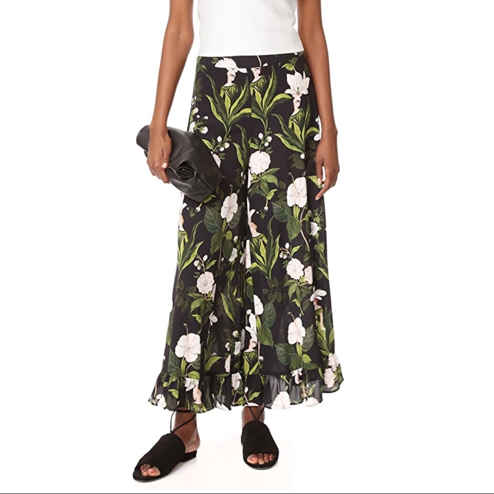 Vivetta **RARE** Floral Wide Leg Ruffle Pant 36 🖤
